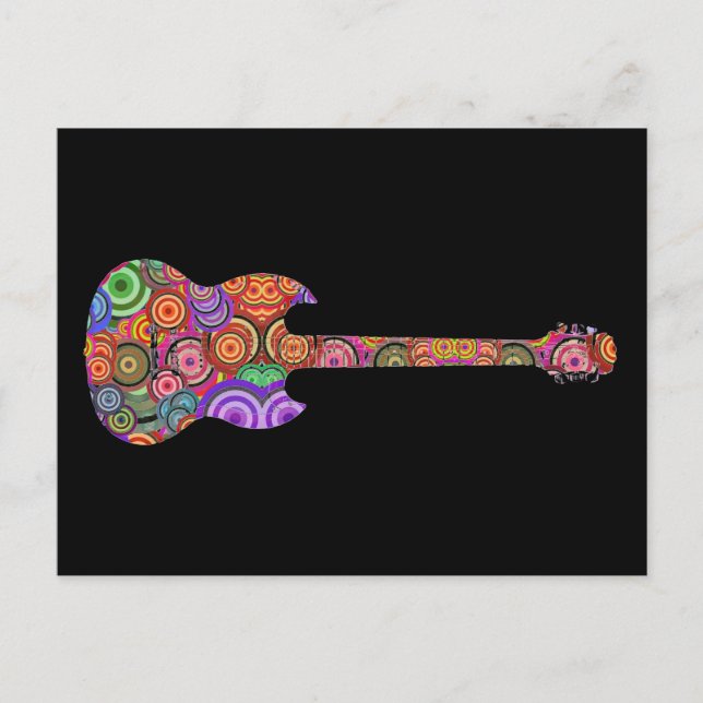 Popet cirklar gitarrlogotypen vykort (Framsida)