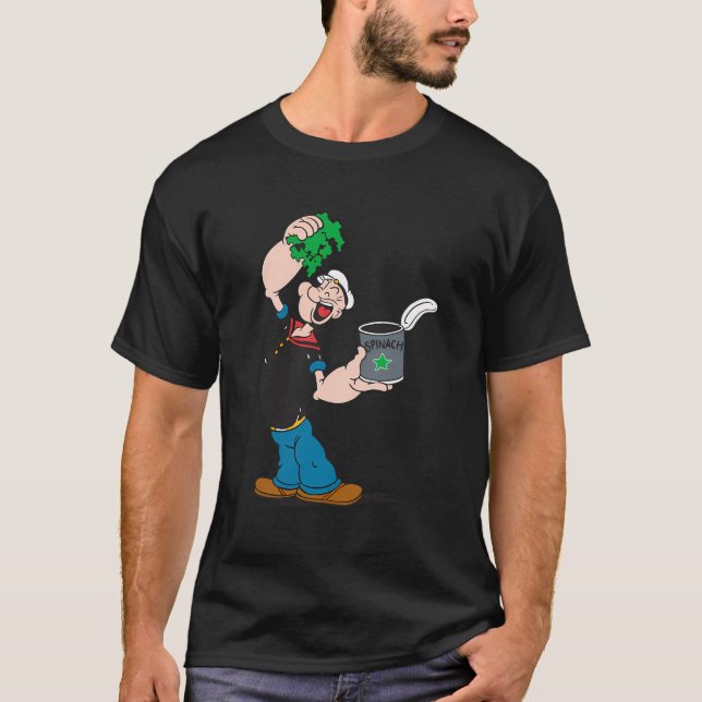 Popeye Eating Spinach T Shirt (Framsida)