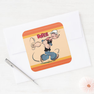 Popeye Sticker Fyrkantigt Klistermärke