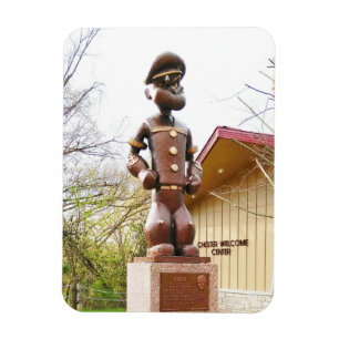 Popeye-tillstånd, Segar Memorial Park, Chester IL Magnet