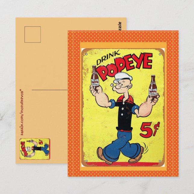 Popeye-vykort Vykort (Fram/baksida)