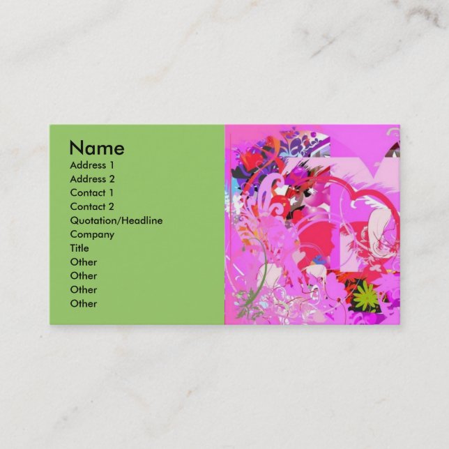 Popkärlek profilerar kortet visitkort (Framsida)