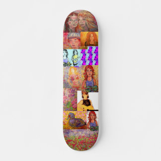 popkonkollage (musik och porträtt) mini skateboard bräda 18,5 cm