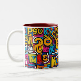 Popkonst abstrakt geometrisk mönster 28 - Mugg