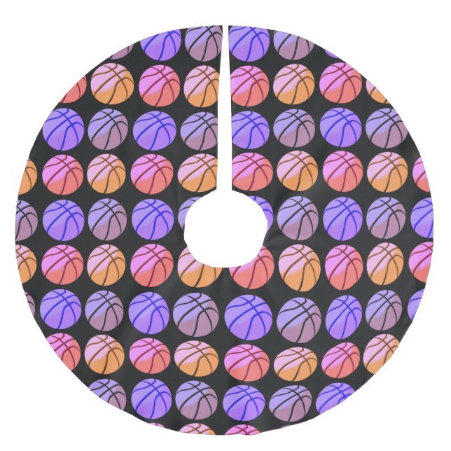 Popkonst Basketboll Julgransmatta Borstad Polyester (Framsidan)