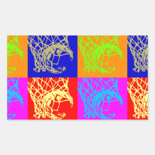 Popkonst Basketboll Rektangulärt Klistermärke