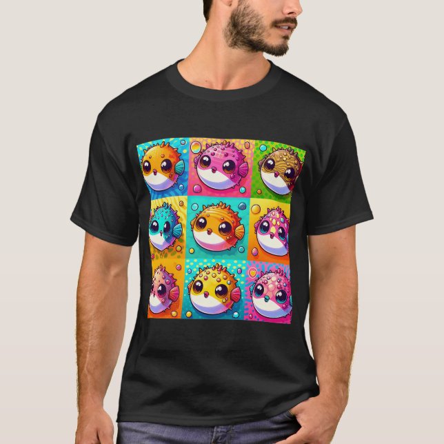 popkonst blåsfisk t shirt (Framsida)