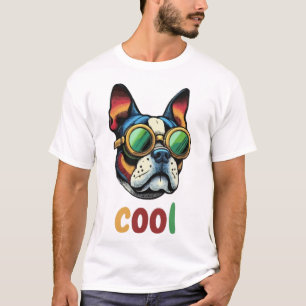 Popkonst Bulldog Med Svetsglasögon T Shirt