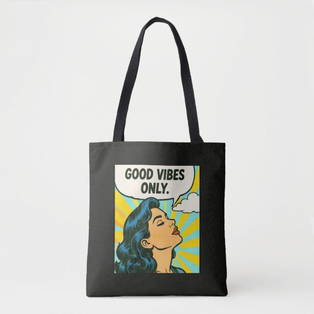 Popkonst ”Endast bra vibrationer” Tygkasse (Framsida)