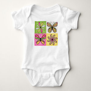 Popkonst Fjärilar och Blommor T Shirt