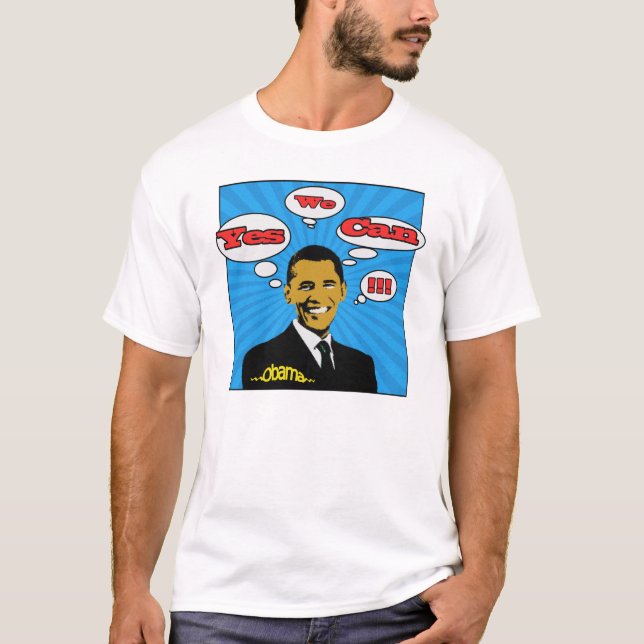 Popkonst ja kan vi den Obama T-tröja Tröja (Framsida)