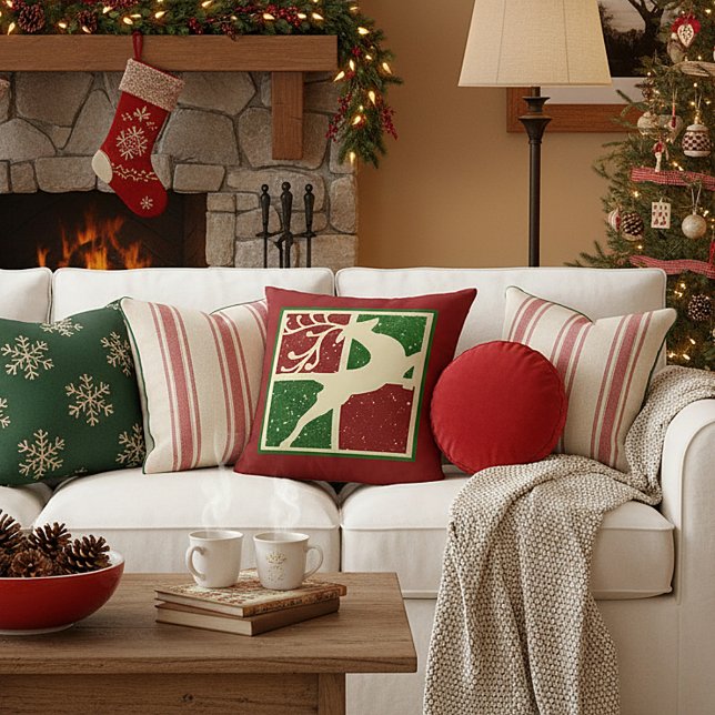 Popkonst jul hjort kudde (Skapare uppladdad)