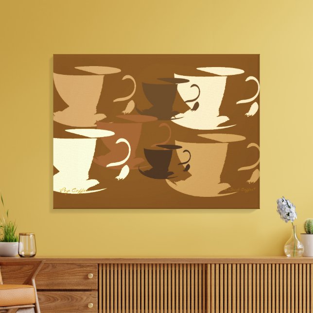 Popkonst kaffe på duk canvastryck (Insitu (Vardagsrum))