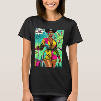 Popkonst Melanin Kvinna Afro Fånga Flyg Inte Känsl T Shirt