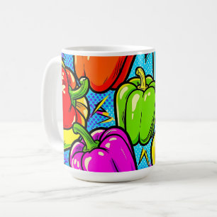 Popkonst Mönster Paprikor Kaffemugg