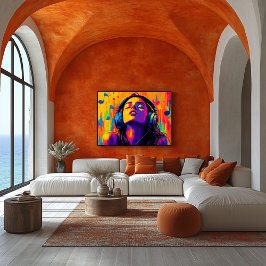 Popkonst Musikälskare – Hörlursgroovekonst Poster