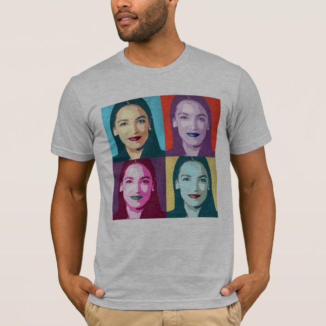 Popkonst Ocasio-Cortez T Shirt (Framsida)
