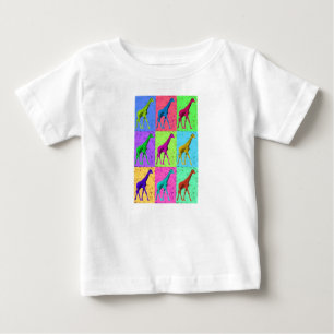 Popkonst Popart som går giraffMång--Färg T-shirt