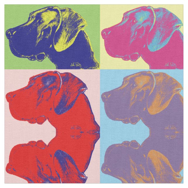 Popkonst ritande dansk tyg (Närbild)