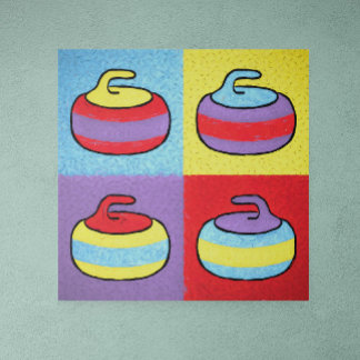 Popkonst rockar Curling Design Poster