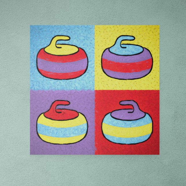 Popkonst rockar Curling Design Poster (Skapare uppladdad)
