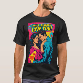 Popkonst Romantisk Kärlek Blå Magenta Gul T Shirt