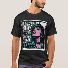 Popkonst Sångare Teal Rosa Musiker Musikälskare T Shirt