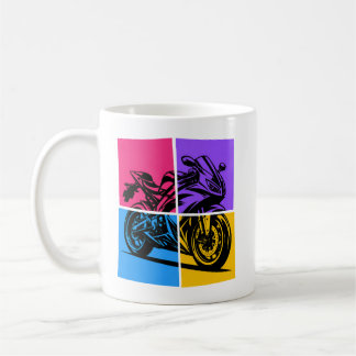 Popkonst sportmotorcykel kaffemugg