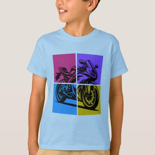 Popkonst sportmotorcykel  t shirt (Framsida)