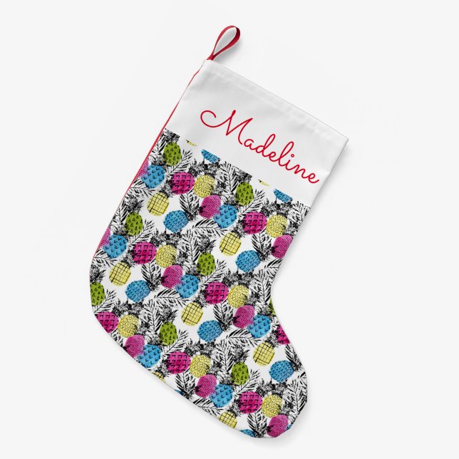 Popkonstananas och handflatanlöv | tillfogar ditt liten julstrumpa (Framsidan (Hängande))