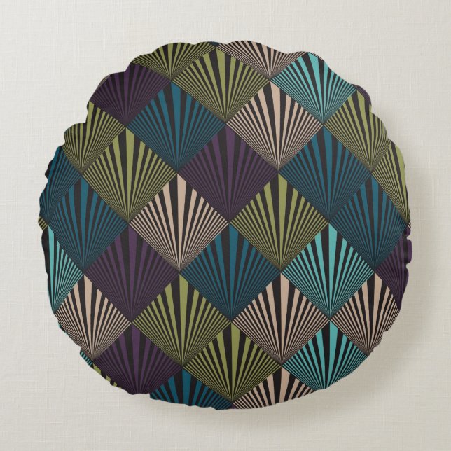 Popkonstbakgrund Rund Kudde (Framsidan)