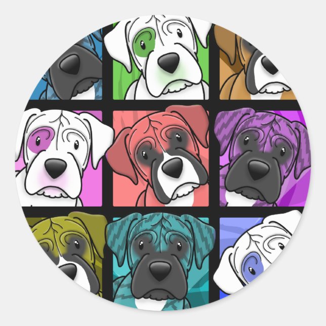 Popkonstboxare Runt Klistermärke (Framsida)