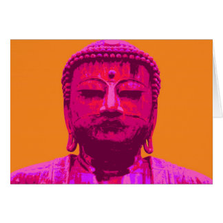 PopkonstBuddha rosor och orange Hälsningskort