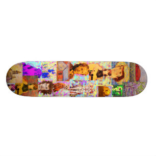 popkonstcollage skateboard bräda 19,5 cm