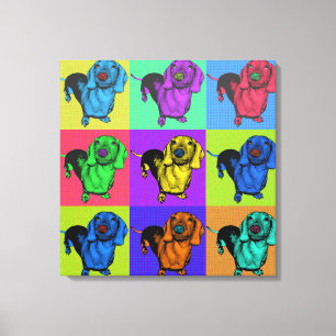 Popkonstdachsunden Doxie Panels Mång--Färg Popart Canvastryck