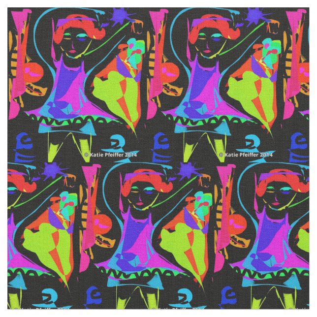 Popkonstdansande flicka tyg (Närbild)