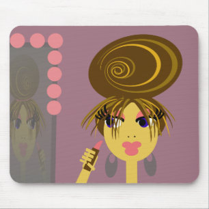 Popkonstflicka som sätter på Makeup Mousepad Musmatta