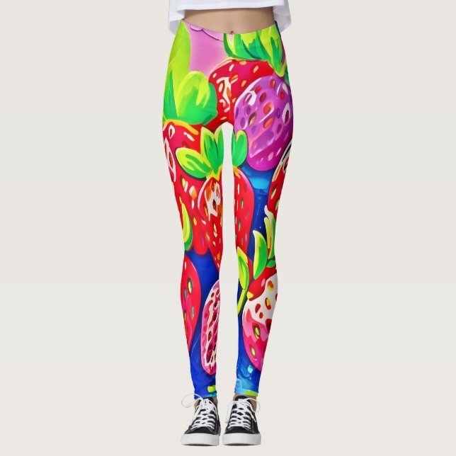 Popkonstjordgubbar Leggings (Framsida)