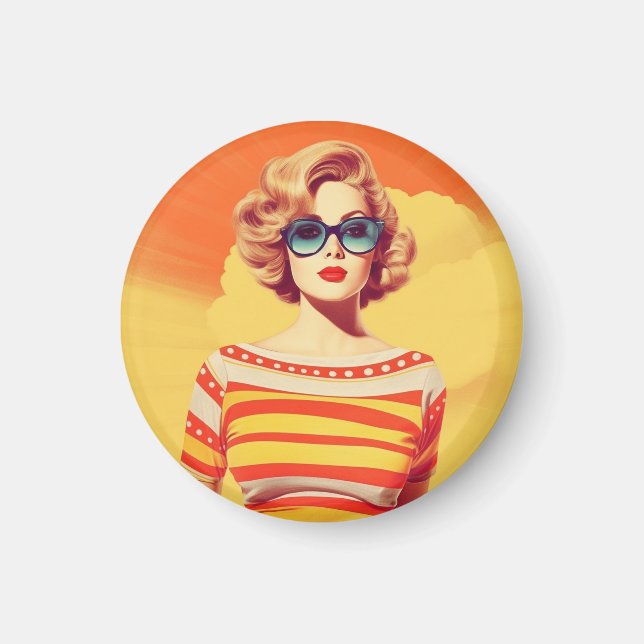 Popkonstmagnet, Retroinspirerad märke, Magnet (Framsidan)