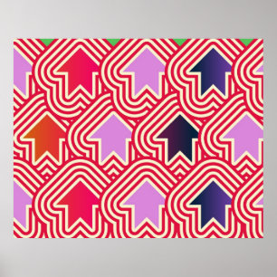 Popkonstpilar upp röda violetta blått poster