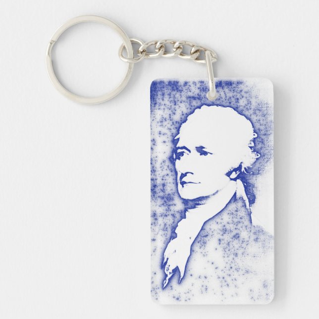 Popkonstporträtt Alexander Hamilton Nyckelring (Framsidan)