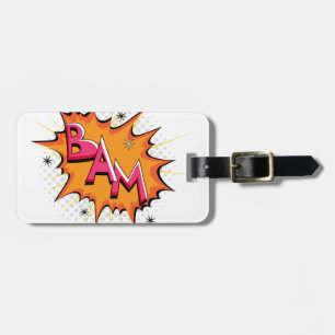 Popkonsttecknad Bam! Bagagebricka