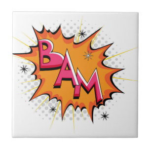 Popkonsttecknad Bam! Kakelplatta