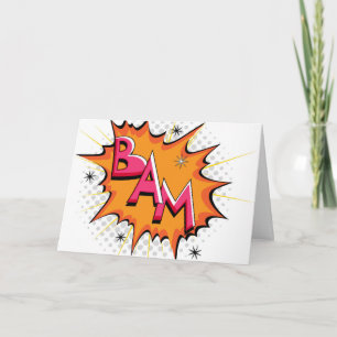 Popkonsttecknad Bam! Kort