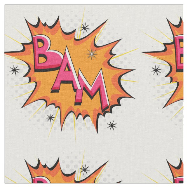 Popkonsttecknad Bam! Tyg (Närbild)