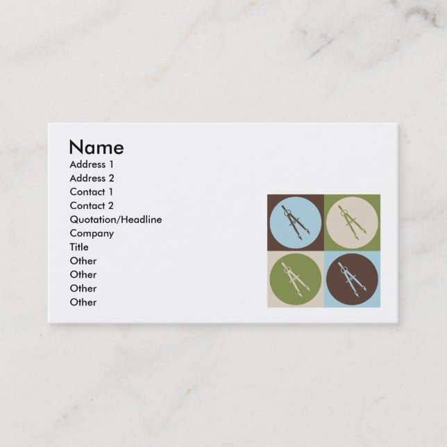 Popkonstväg-och vattenbyggnad visitkort (Framsida)