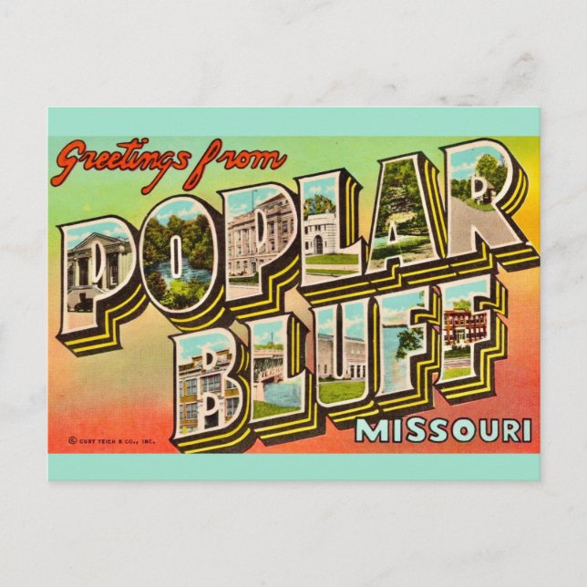 Poplar Bluff MO vykort (Framsida)
