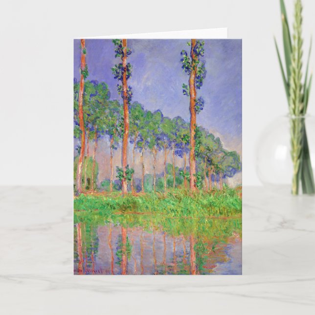 Poplar Träd Impressionism av Claude Monet Card Kort (Framsida)