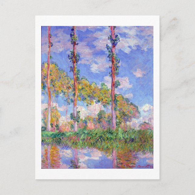 Poplars i Sol, Monet Vykort (Framsida)