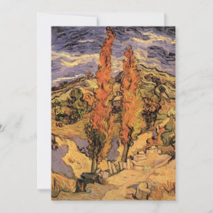 Poplars on Road through Backe av Vincent van Gogh Inbjudningar